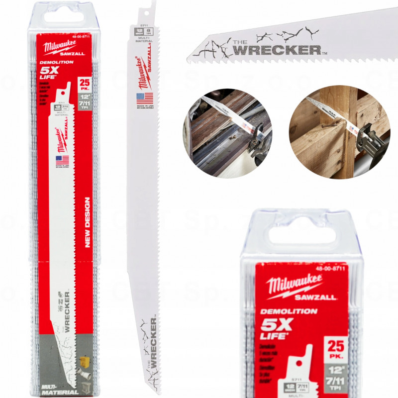 Zestaw brzeszczotów WRECKER 300 mm 8/3,2 MM BIMETAL ( 25 szt. ) CO PROMO MILWAUKEE