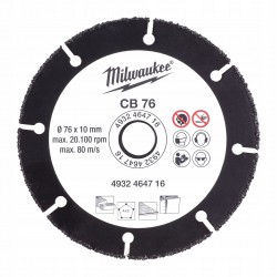 Uniwersalna tarcza tnąca z nasypem z węglika 76 mm MILWAUKEE