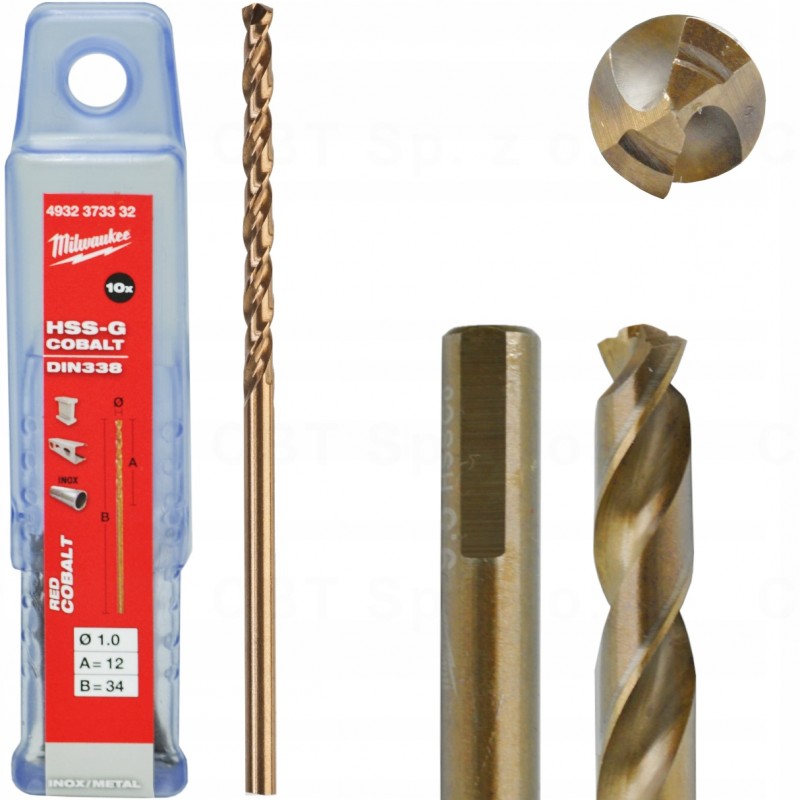 Wiertło do metalu HSSG RED COBALT fi 1,0 mm (10 sztuk) MILWAUKEE