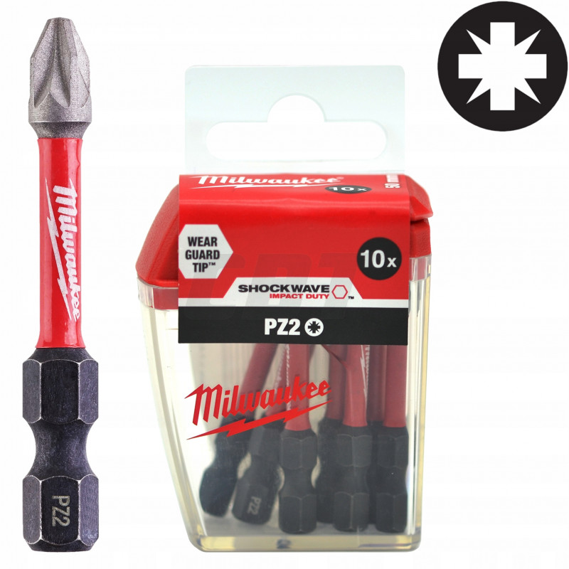 Bit Shockwave PZ2 długość 50 mm (10 sztuk) MILWAUKEE