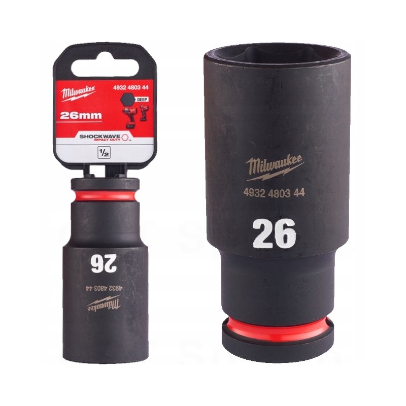 Nasadka udarowa 1/2" HEX 26 mm długa MILWAUKEE