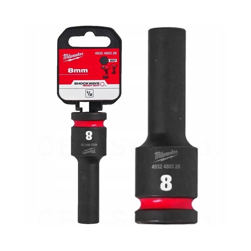 Nasadka udarowa 1/2" HEX 8 mm długa MILWAUKEE