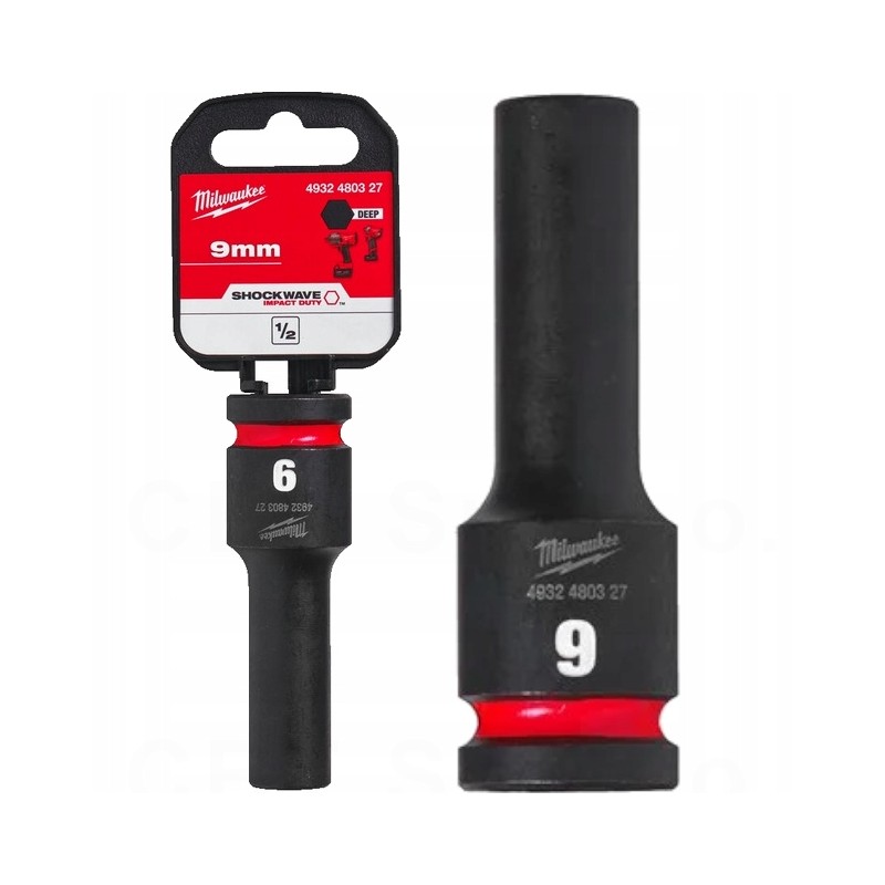 Nasadka udarowa 1/2" HEX 9 mm długa MILWAUKEE