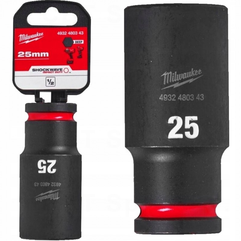 Nasadka udarowa 1/2" HEX 25 mm długa MILWAUKEE