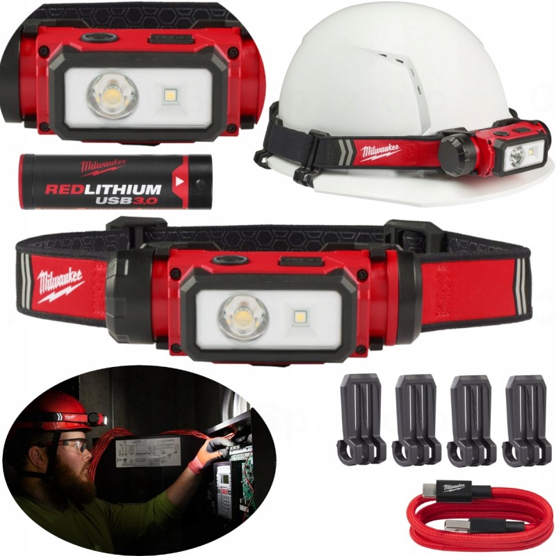 Latarka czołowa ładowana przez USB 600 lumenów L4HL2301 MILWAUKEE