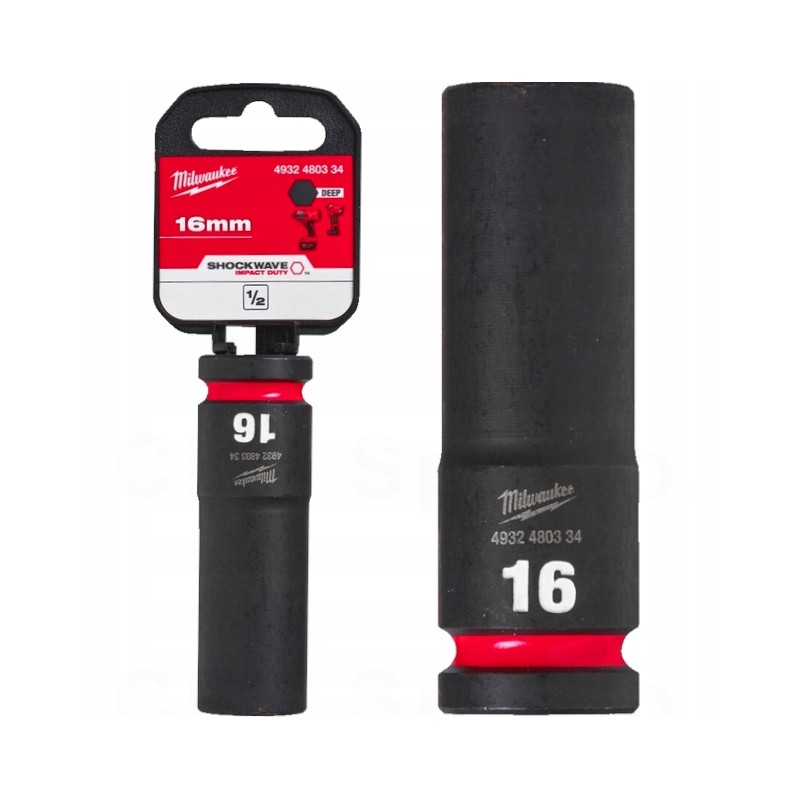 Nasadka udarowa 1/2" HEX 16 mm długa MILWAUKEE