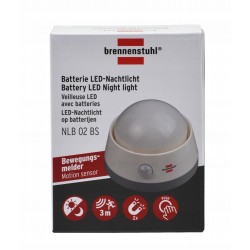 Lampka nocna LED na baterię NLB 02 BS z czujnikiem ruchu i wciskanym przełącznikiem 2 LED 60lm 3x
