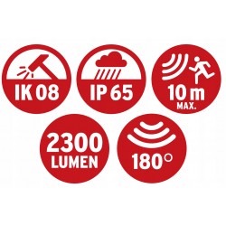 Kinkiet zewnętrzny JARO 3060 P naświetlacz LED do montażu na ścianie, zewnętrzny IP65, 20W, 230