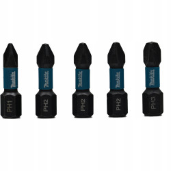 Zestaw bitów udarowych Makita PH, PZ, TX, nasadek magnetycznych i wierteł do metalu (33 sztuki) + uchwyty na bity