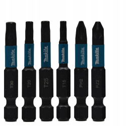 Zestaw bitów udarowych Makita PH, PZ, TX, nasadek magnetycznych i wierteł do metalu (33 sztuki) + uchwyty na bity