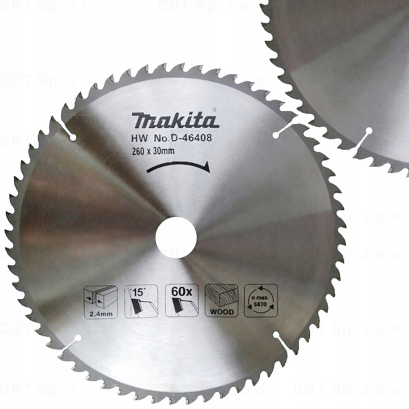 Tarcza do piły, standard T.C.T, 260 x 30 mm, 60Z MAKITA