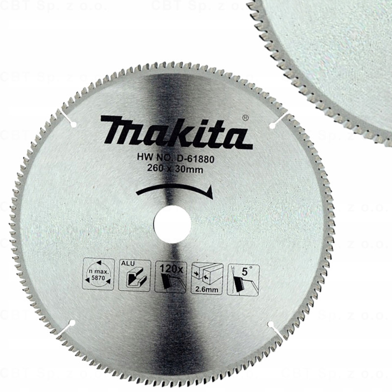 Tarcza tnąca, Specialized T.C.T, 260 x 30 mm, 120Z, do aluminium MAKITA
