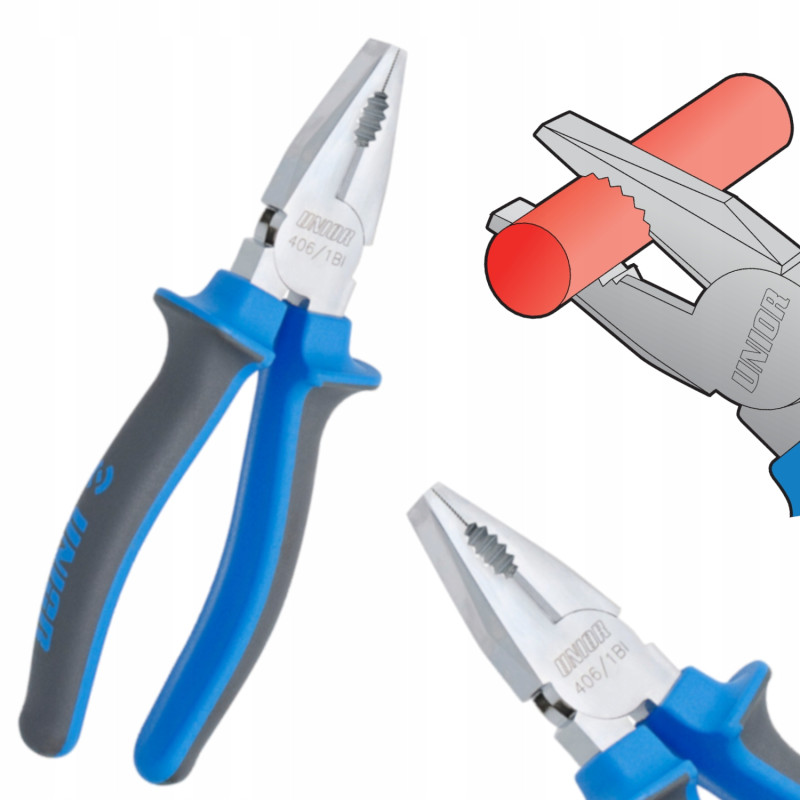 Szczypce uniwersalne 220 mm 406/1BI Chrom UNIOR