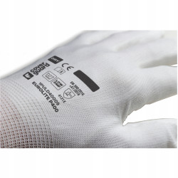 Rękawice białe bezszwowe LOW DMF EUROLITE P400 rozmiar 9 COVERGUARD