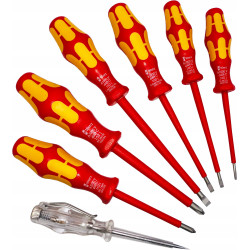 Zestaw wkrętaków Kraftform VDE Seria 100 + próbnik napięcia + wieszak 160 i/7