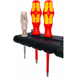 Zestaw wkrętaków Kraftform VDE Seria 100 + próbnik napięcia + wieszak 160 i/7