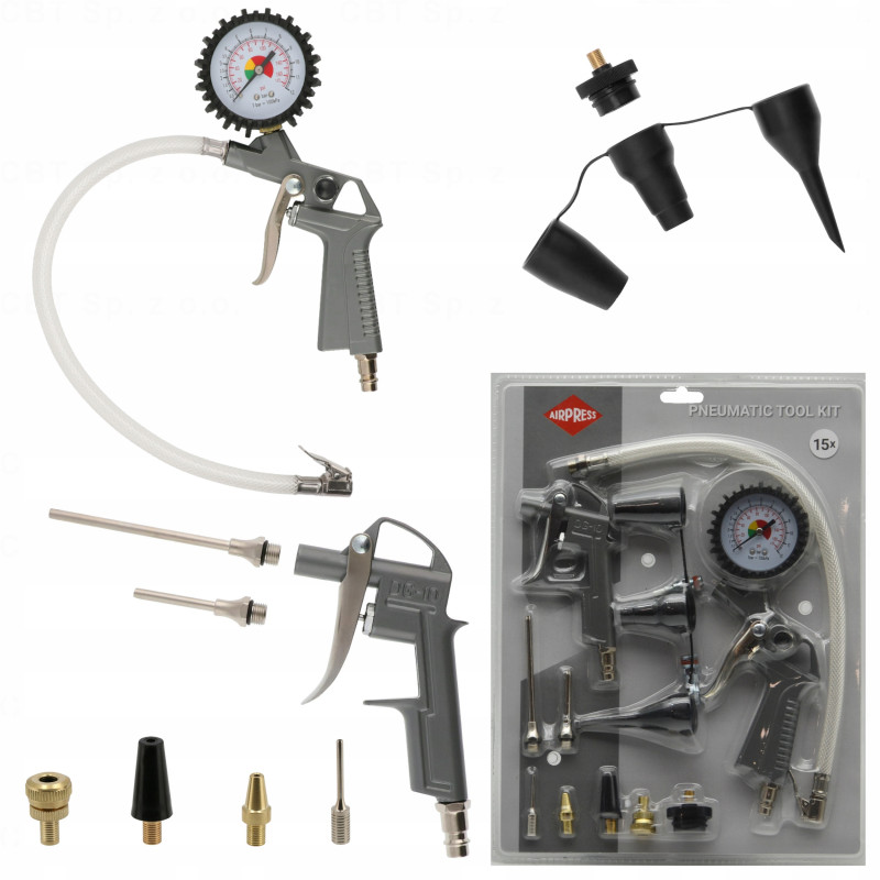 Zestaw 15 akcesoriów pneumatycznych AIRPRESS