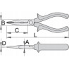 Szczypce półokrągłe, długie 170mm, z bocznym ucinakiem, częścią chwytową, proste, izolowane