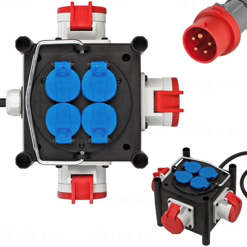Kompaktowy rozdzielacz gumowy BSV 3 LS E/16 2 IP44 1m H07RN-F 5G1,5 3xCEE400V + 4x230V FR