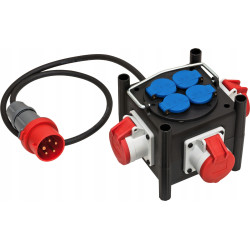Kompaktowy rozdzielacz gumowy BSV 3 LS E/16 2 IP44 1m H07RN-F 5G1,5 3xCEE400V + 4x230V FR
