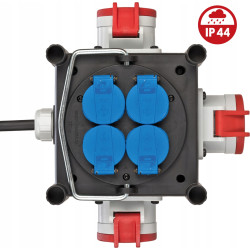 Kompaktowy rozdzielacz gumowy BSV 3 LS E/16 2 IP44 1m H07RN-F 5G1,5 3xCEE400V + 4x230V FR