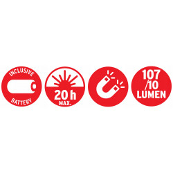 Lampa 5 + 1 LED z klipsem i magnesem na zacisku