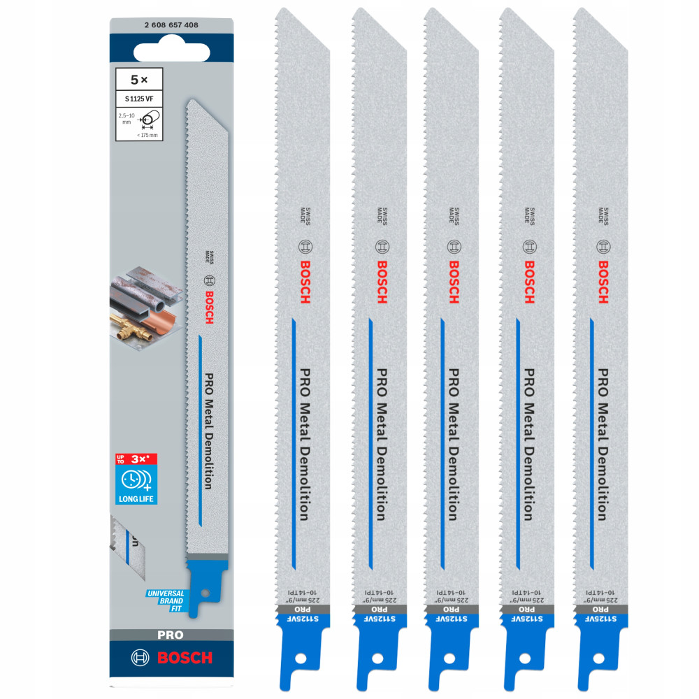 Zestaw brzeszczotów do pił szablastych Bosch Pro Metal Demolition S1125VF (5 sztuk)