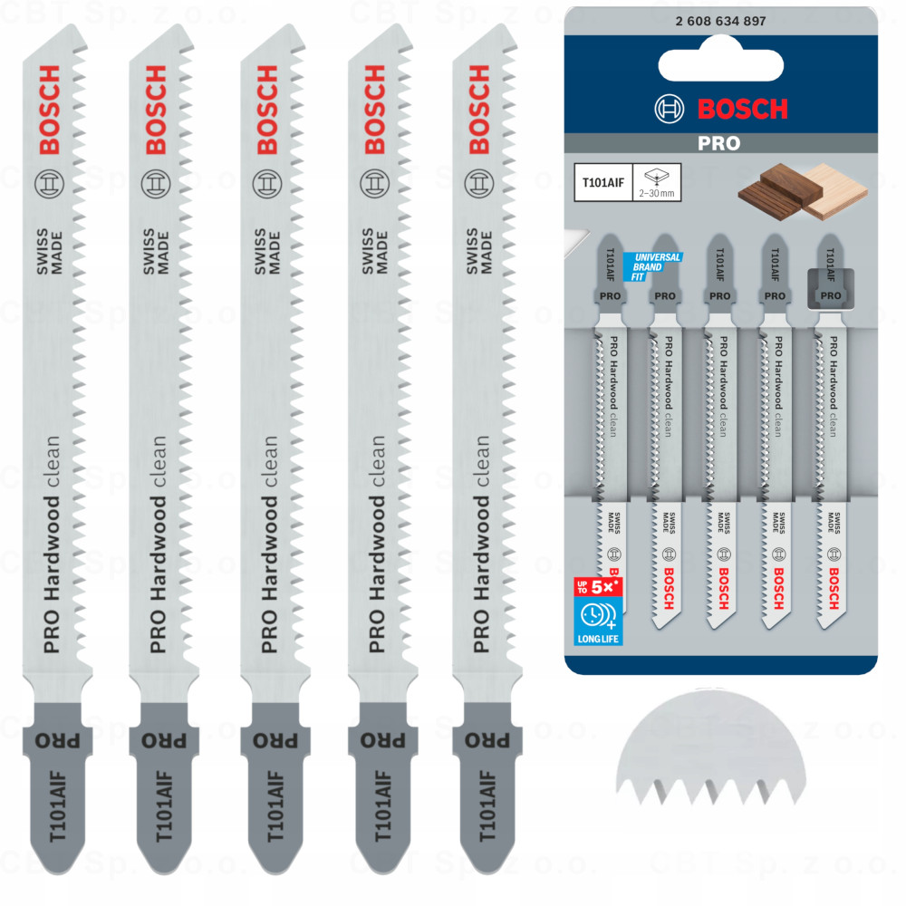 Zestaw brzeszczotów do wyrzynarki Bosch Pro Hardwood Clean T101AIF