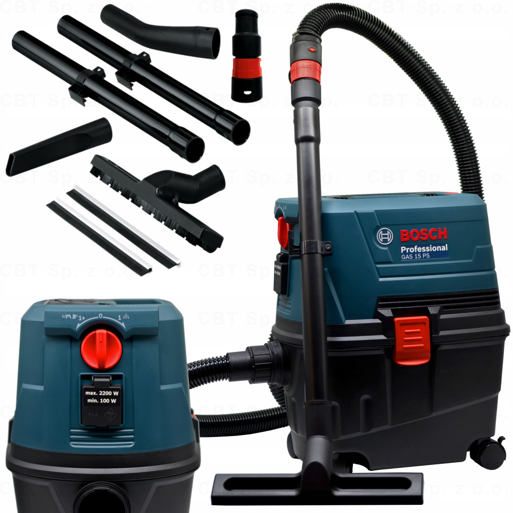 Odkurzacz przemysłowy na sucho i mokro z otrząsaczem 1100 W Bosch Professional GAS 15 PS