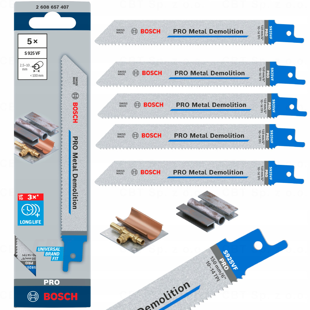 Brzeszczoty Pro Metal Demolition S925VF 150 mm 5 sztuk Bosch
