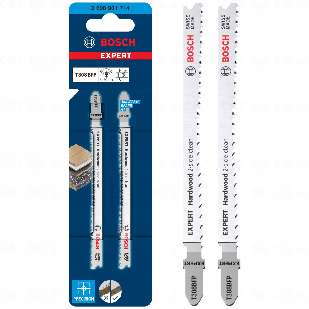 Zestaw brzeszczotów do wyrzynarki 2 sztuki BOSCH EXPERT HARDWOOD 2-SIDE CLEAN T308BFP