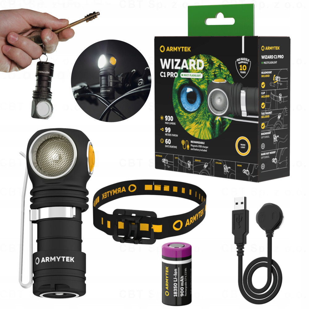 Latarka czołowa Wizard C1 Pro USB Warm Armytek