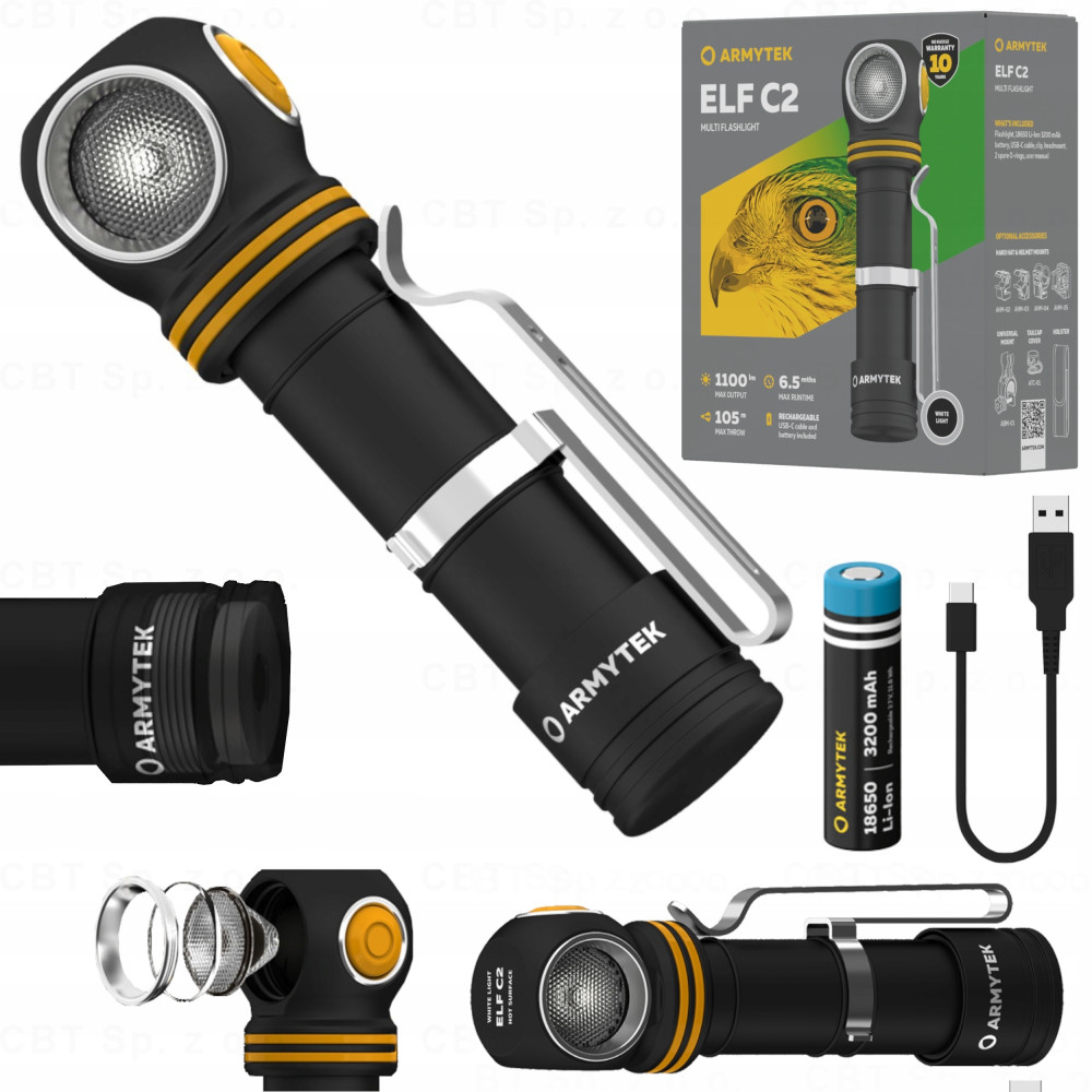 Latarka Elf C2 USB-C PCB Zimna/Cold Armytek