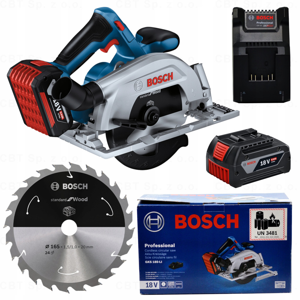 Akumulatorowa pilarka tarczowa do drewna fi 165 mm GKS 185-LI Bosch