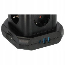 Listwa zasilająca wieża 8 gniazd 2m 3xUSB z włącznikiem BRENNENSTUHL