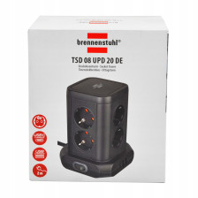 Listwa zasilająca wieża 8 gniazd 2m 3xUSB z włącznikiem BRENNENSTUHL