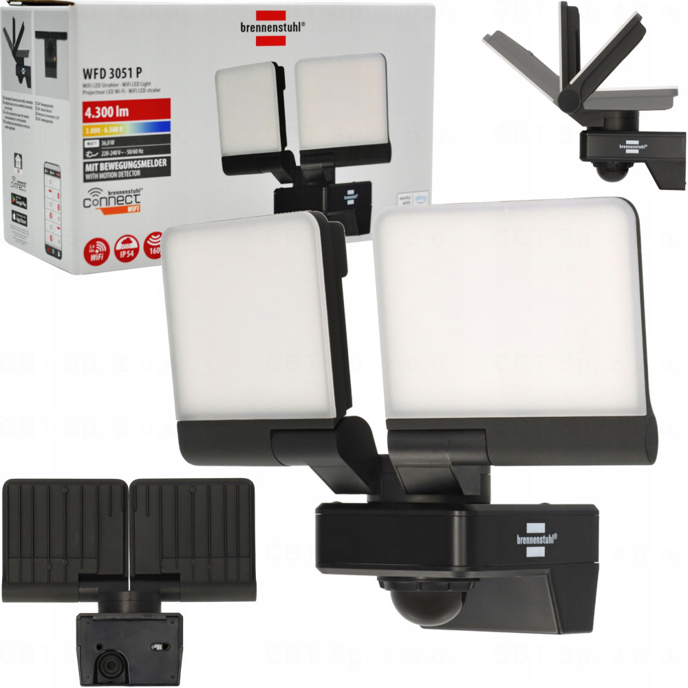 Reflektor zewnętrzny LED na ścianę 36W 4300lm IP54 Brennenstuhl