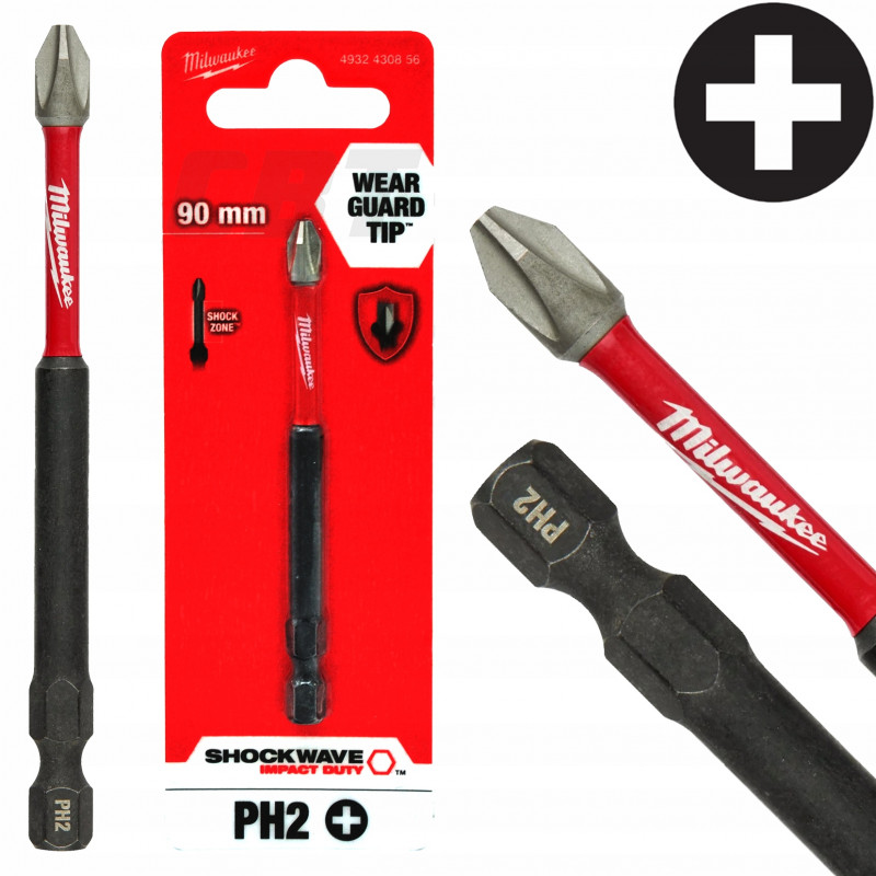 Bit Shockwave PH2 długość 90 mm (1 sztuka) MILWAUKEE