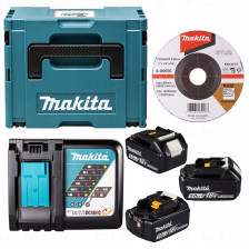 Szlifierka kątowa akumulatorowa bezszczotkowa 18V 125mm 8500 obr./min 3x5Ah MAKITA