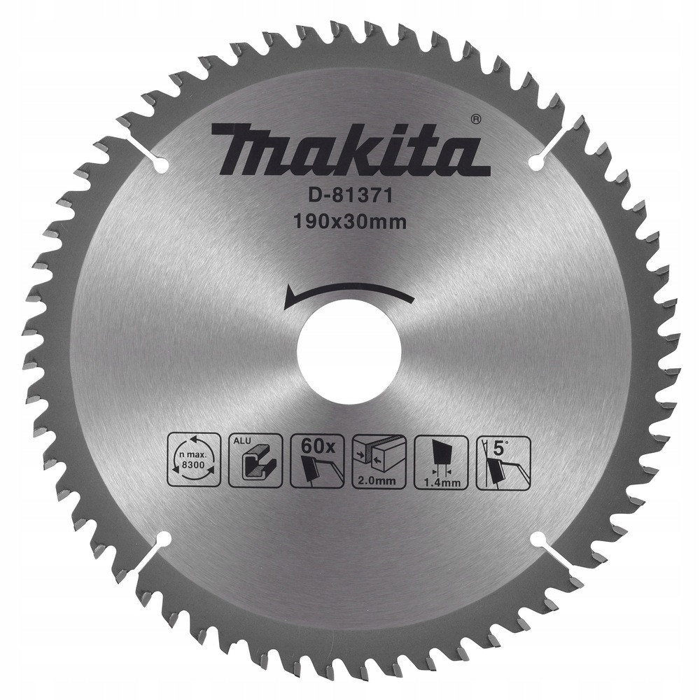 Tarcza tnąca, Standard T.C.T, 190 x 30 mm, 60Z, do aluminium MAKITA (MTD-72970)