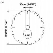 Tarcza tnąca Economy 190 x 30 mm, 24 Z MAKITA
