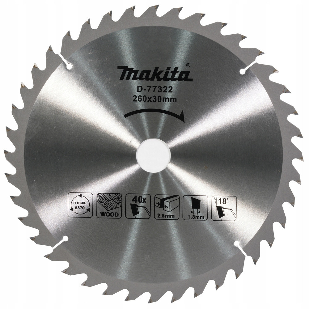 Tarcza tnąca Economy 260 x 30 mm 40z MAKITA