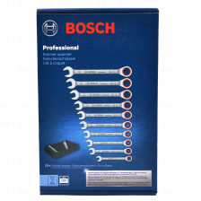 Klucz do śrub 10-częściowy zestaw kluczy grzechotkowych 8-19 Professional BOSCH