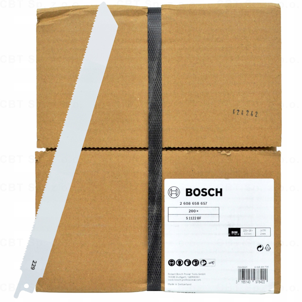 Brzeszczot S 1122 BF 225 x 0,9 x 14z  PC200 200 sztuk BOSCH