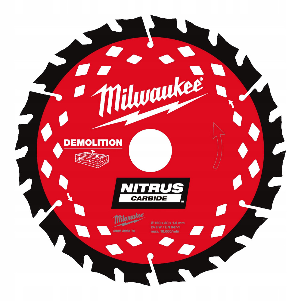 Tarcza pilarska Nitrus Carbide 190x30x1.6 24Z Milwaukee