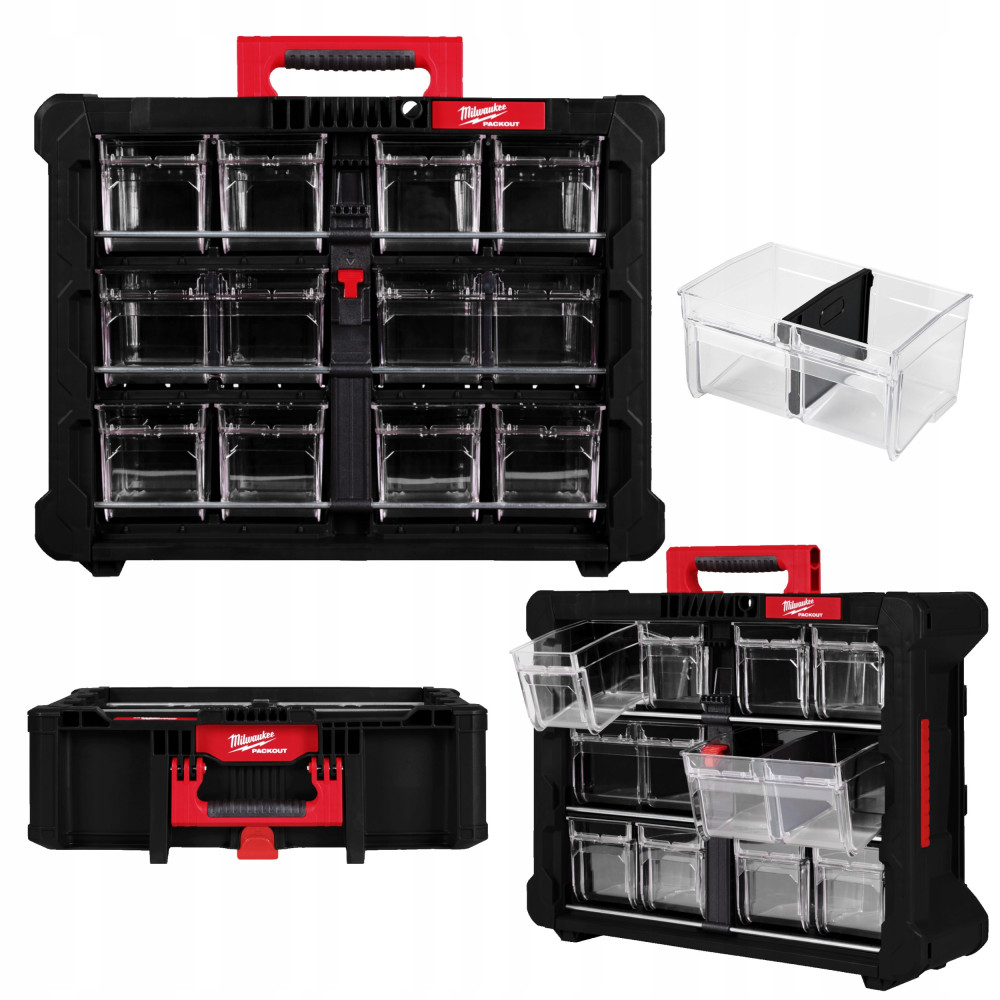 PACKOUT Wiszący/stojący organizer z tacami Milwaukee