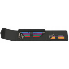 950/9 Hex-Plus Multicolour Imperial 1 Zestaw kluczy trzpieniowych z kulką, BlackLaser, calowych  WERA