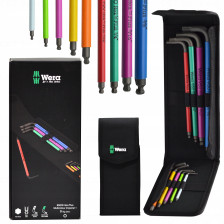 950/9 Hex-Plus Multicolour Imperial 1 Zestaw kluczy trzpieniowych z kulką, BlackLaser, calowych  WERA