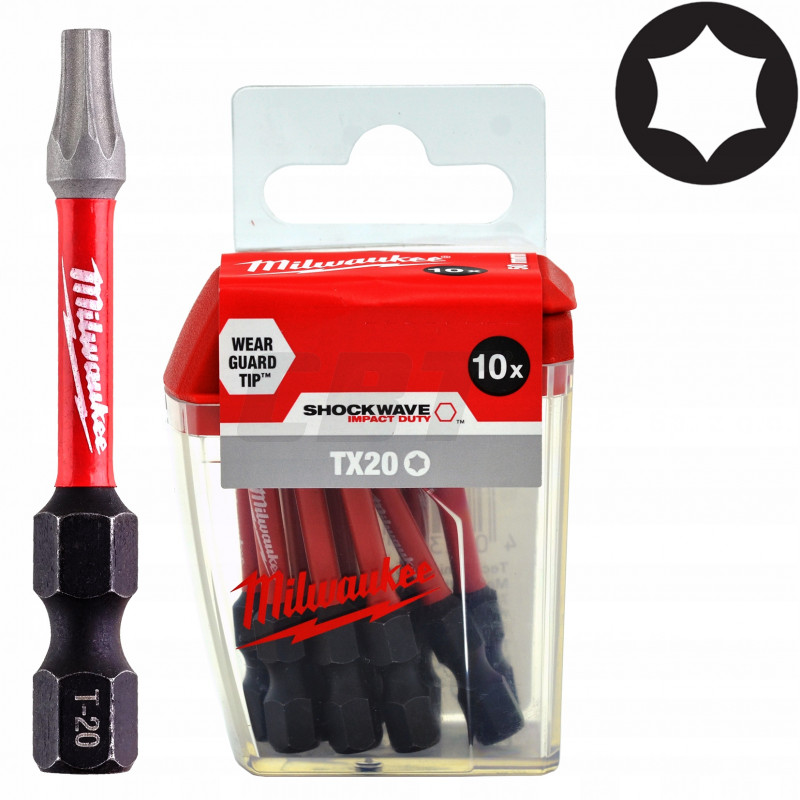 Bit Shockwave TX20 długość 50 mm (10 sztuk) MILWAUKEE
