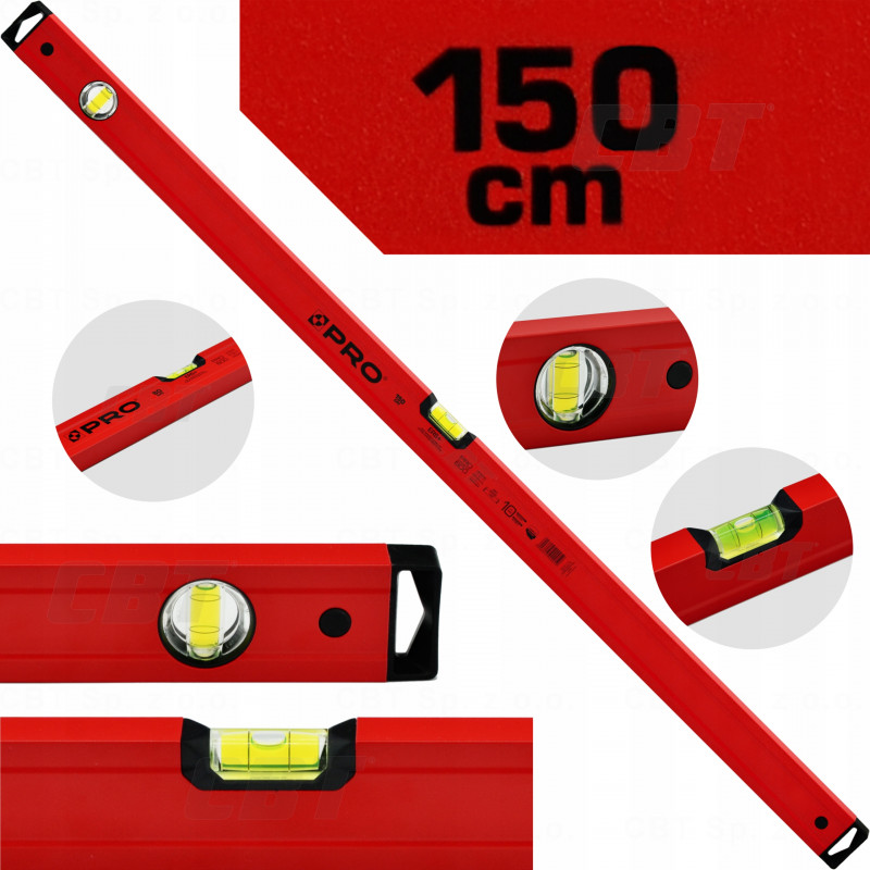 Poziomnica czerwona 150 cm PRO